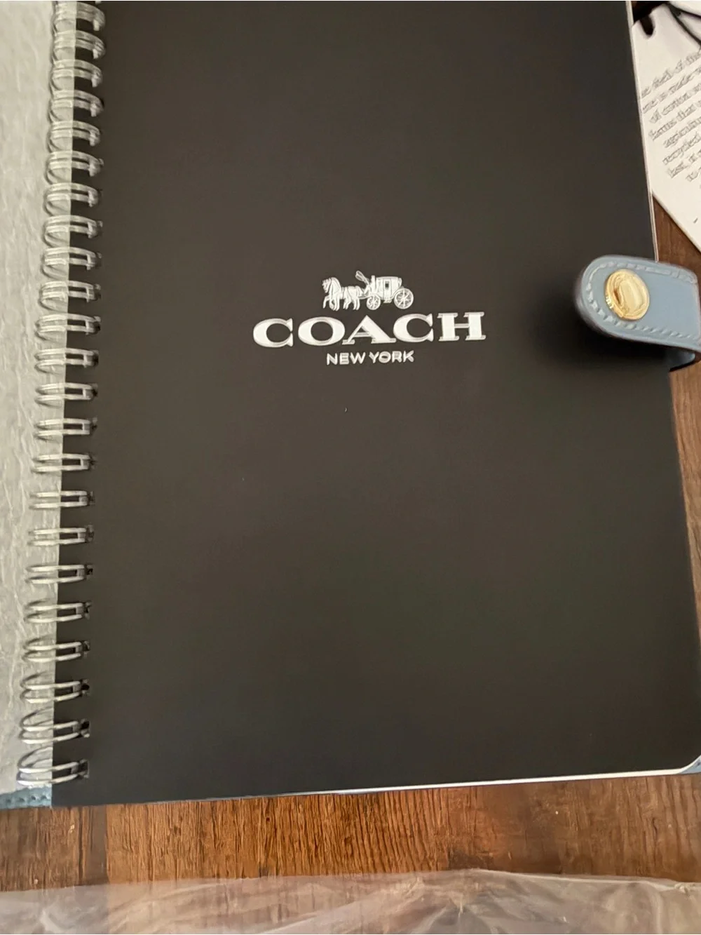 Coach Blue Checkered Notebook Gingham